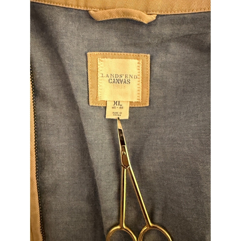 Lands' End Canvas Jacket Mens‎ XL (46-48) Tan Full-Zip Business Casual Weekend - Picture 4 of 15